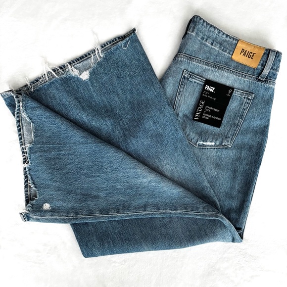 PAIGE VINTAGE Zoey Rumors with Rock Hem Ankle Wide Leg Jeans--NWT--33 - Picture 12 of 15